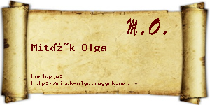 Miták Olga névjegykártya
